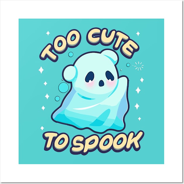 Too Cute To Spook Little Halloween Panda Ghost Wall Art by RuftupDesigns